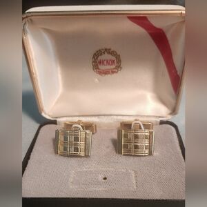 Vtg MCM Vintage Goldtone 10K RGP Cufflinks by Hadley USA